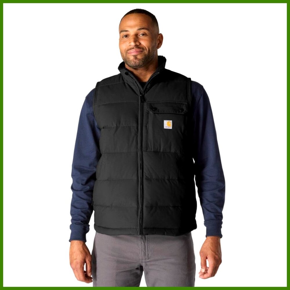Men's Loose Fit Insulated Vest with Sherpa Lining